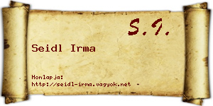 Seidl Irma névjegykártya