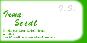 irma seidl business card